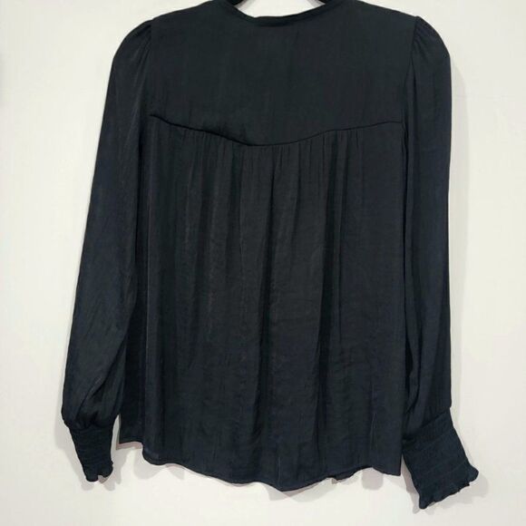 Women's Bishop Long Sleeve Satin Smocked XS - Picture 7 of 10